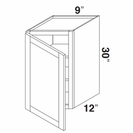 Kabinet King Royal Blue W0930: Single Door Wall Cabinet: Assembled Kitchen Cabinets