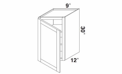 Kabinet King Royal Blue W0930: Single Door Wall Cabinet: Assembled Kitchen Cabinets