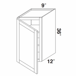 Kabinet King Royal Blue W0936: Single Door Wall Cabinet: Assembled Kitchen Cabinets