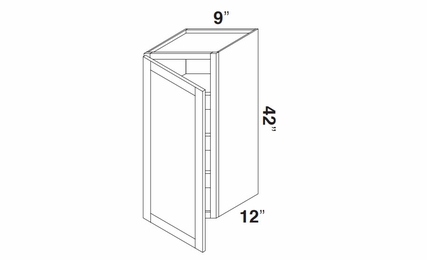 Kabinet King Royal Blue W0942: Single Door Wall Cabinet: Assembled Kitchen Cabinets