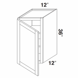 Kabinet King Royal Blue W1236: Single Door Wall Cabinet: Assembled Kitchen Cabinets