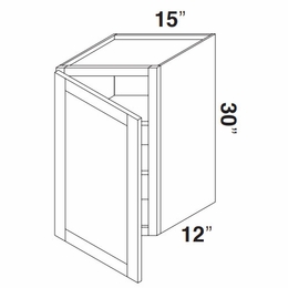 Kabinet King Royal Blue W1530: Single Door Wall Cabinet: Assembled Kitchen Cabinets