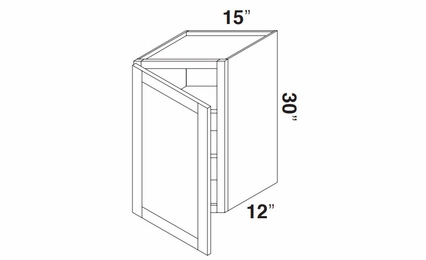 Kabinet King Royal Blue W1530: Single Door Wall Cabinet: Assembled Kitchen Cabinets