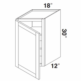Kabinet King Royal Blue W1830: Single Door Wall Cabinet: Assembled Kitchen Cabinets