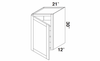 Kabinet King Royal Blue W2130: Single Door Wall Cabinet: Assembled Kitchen Cabinets