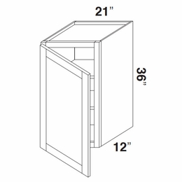 Kabinet King Royal Blue W2136: Single Door Wall Cabinet: Assembled Kitchen Cabinets