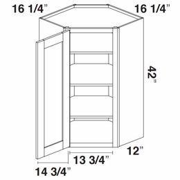 Kabinet King Royal Blue WDC2442: Diagonal Corner Wall Cabinet: Assembled Kitchen Cabinets