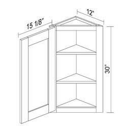 Kabinet King Royal Blue WECA30L: Angle End Wall Cabinet: Assembled Kitchen Cabinets