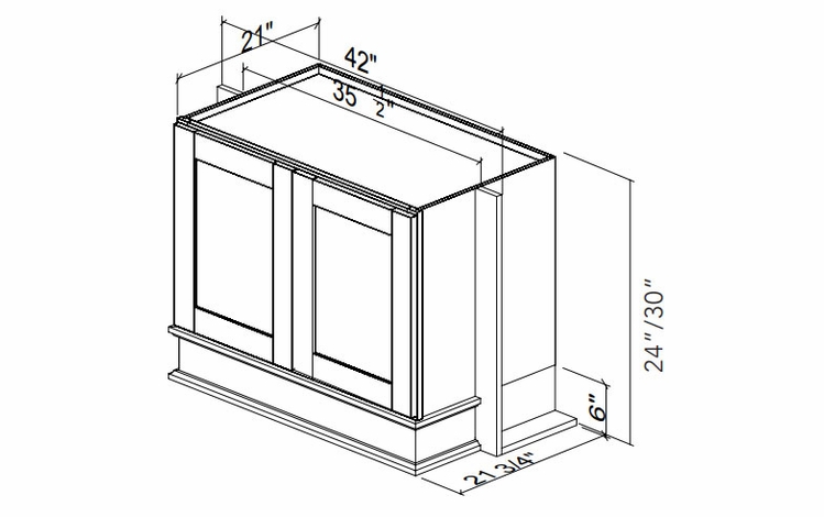 Kabinet King Royal Blue WHB3624: Hood: Assembled Kitchen Cabinets