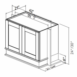 Kabinet King Royal Blue WHB3624: Hood: Assembled Kitchen Cabinets