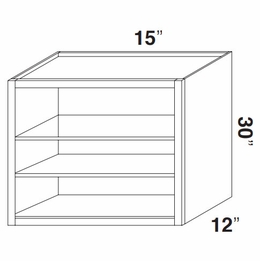 Kabinet King Royal Blue WOC1530: Open Wall Cabinet: Assembled Kitchen Cabinets