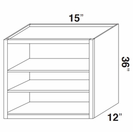 Kabinet King Royal Blue WOC1536: Open Wall Cabinet: Assembled Kitchen Cabinets