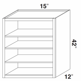 Kabinet King Royal Blue WOC1542: Open Wall Cabinet: Assembled Kitchen Cabinets