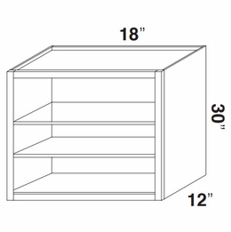 Kabinet King Royal Blue WOC1830: Open Wall Cabinet: Assembled Kitchen Cabinets