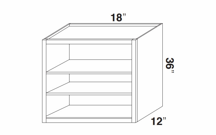 Kabinet King Royal Blue WOC1836: Open Wall Cabinet: Assembled Kitchen Cabinets