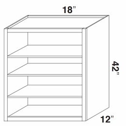 Kabinet King Royal Blue WOC1842: Open Wall Cabinet: Assembled Kitchen Cabinets