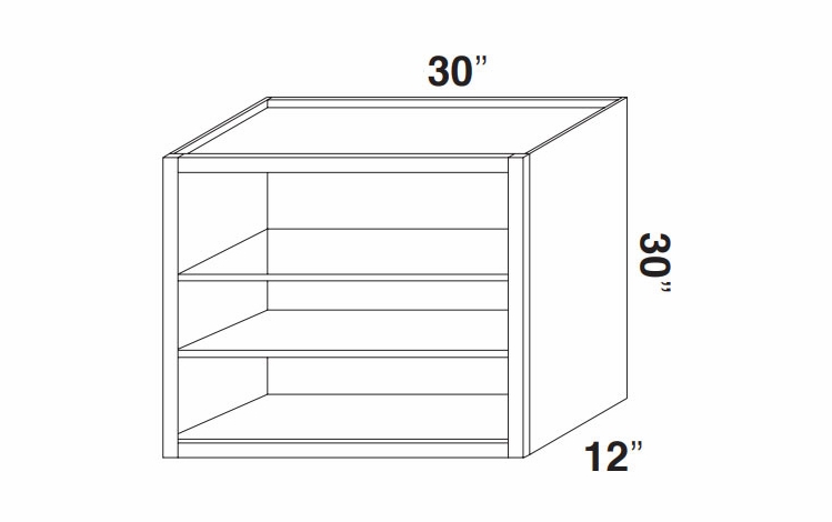 Kabinet King Royal Blue WOC3030: Open Wall Cabinet: Assembled Kitchen Cabinets