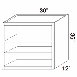 Kabinet King Royal Blue WOC3036: Open Wall Cabinet: Assembled Kitchen Cabinets