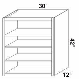 Kabinet King Royal Blue WOC3042: Open Wall Cabinet: Assembled Kitchen Cabinets