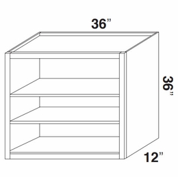 Kabinet King Royal Blue WOC3636: Open Wall Cabinet: Assembled Kitchen Cabinets