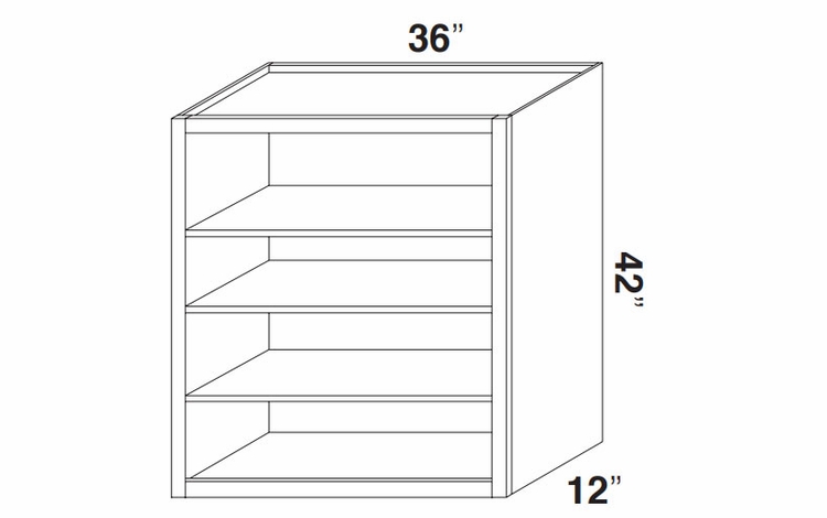 Kabinet King Royal Blue WOC3642: Open Wall Cabinet: Assembled Kitchen Cabinets