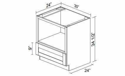 Kabinet King White Knight BMC30: Microwave Base Cabinet: Assembled Kitchen Cabinets