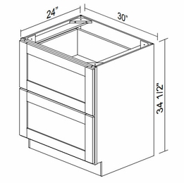 Kabinet King White Knight DB30-2: Pot & Pan Base Cabinet: Assembled Kitchen Cabinets
