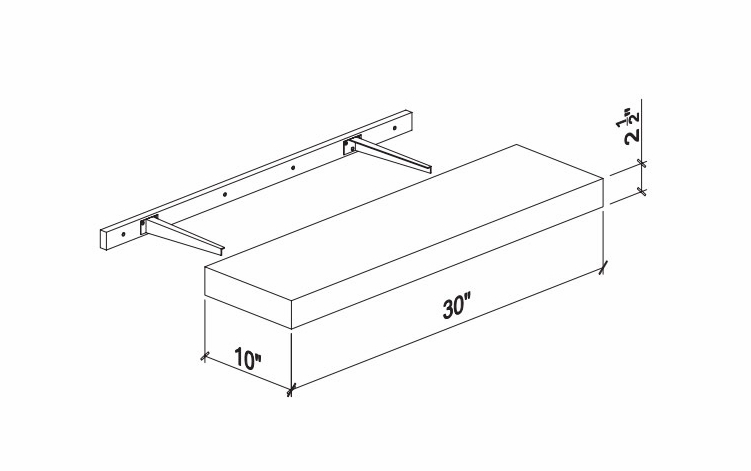 Kabinet King White Knight FS30: Floating Shelf: Assembled Kitchen Cabinets