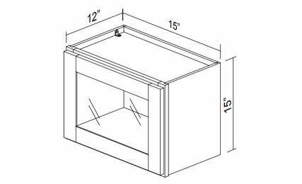 Kabinet King White Knight GDW1515: Single Door Glass Wall Cabinet: Assembled Kitchen Cabinets
