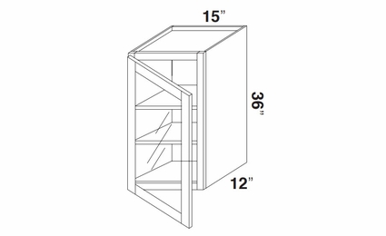 Kabinet King White Knight GDW1536: Single Door Glass Wall Cabinet: Assembled Kitchen Cabinets