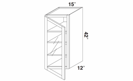Kabinet King White Knight GDW1542: Single Door Glass Wall Cabinet: Assembled Kitchen Cabinets