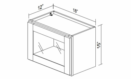 Kabinet King White Knight GDW1815: Single Door Glass Wall Cabinet: Assembled Kitchen Cabinets
