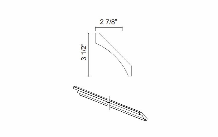 Kabinet King White Knight LCVM8: Curved Crown Molding: Assembled Kitchen Cabinets