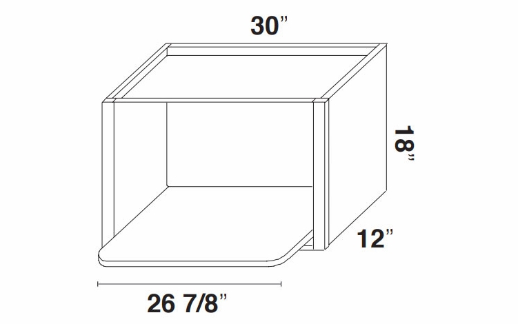 Kabinet King White Knight MC3018: Microwave Wall Cabinet: Assembled Kitchen Cabinets