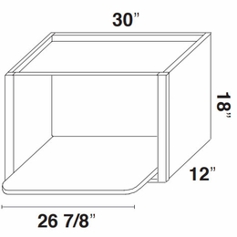 Kabinet King White Knight MC3018: Microwave Wall Cabinet: Assembled Kitchen Cabinets