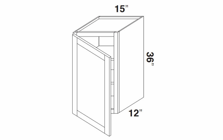 Kabinet King White Knight W1536: Single Door Wall Cabinet: Assembled Kitchen Cabinets