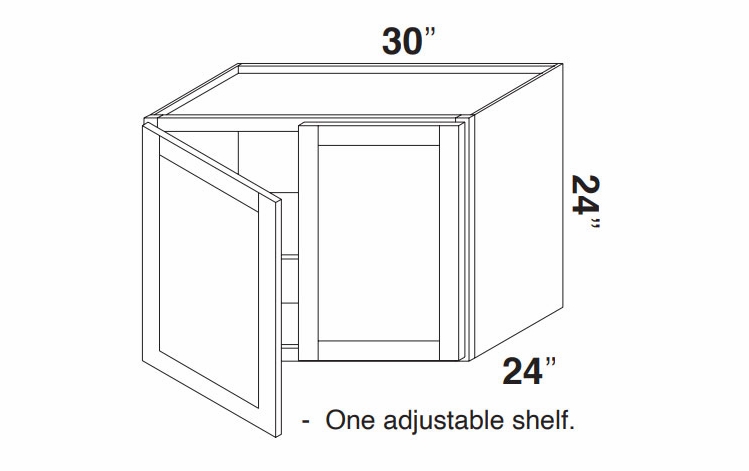 Kabinet King White Knight W302424: Refrigerator Wall Cabinet: Assembled Kitchen Cabinets
