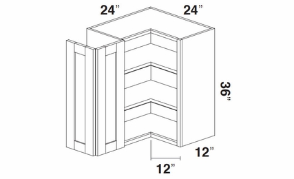 Kabinet King White Knight WCOR2436: Pie Cut Corner Wall Cabinet: Assembled Kitchen Cabinets