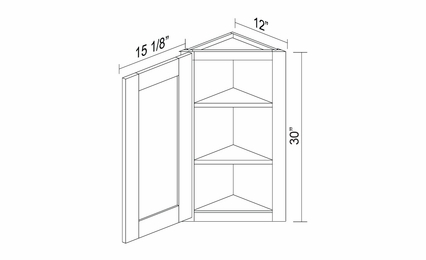 Kabinet King White Knight WECA30L: Angle End Wall Cabinet: Assembled Kitchen Cabinets