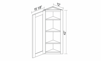 Kabinet King White Knight WECA42L: Angle End Wall Cabinet: Assembled Kitchen Cabinets