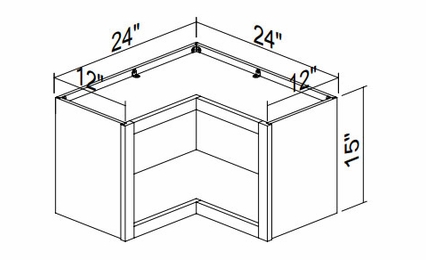 Kabinet King White Knight WOCOR2415: Open Pie Cut Corner Wall Cabinet: Assembled Kitchen Cabinets