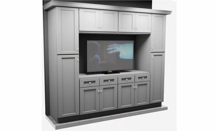 Kabinet King White Shaker EC1-108"x90": Entertainment Center Built-In Cabinetry: RTA Cabinets