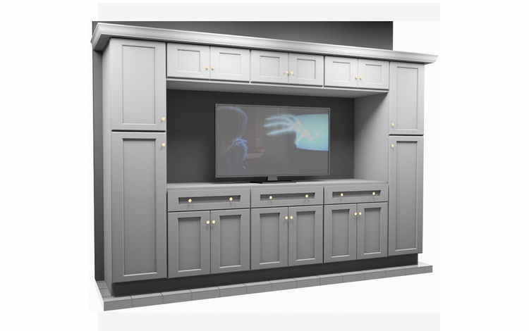 Kabinet King White Shaker EC1-126"x84": Entertainment Center Built-In Cabinetry: RTA Cabinets