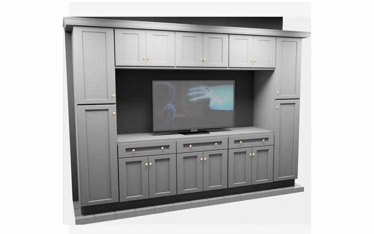 Kabinet King White Shaker EC1-126"x90": Entertainment Center Built-In Cabinetry: RTA Cabinets