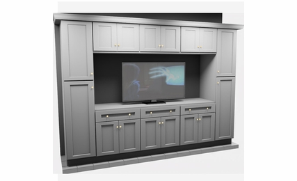 Kabinet King White Shaker EC1-126"x90": Entertainment Center Built-In Cabinetry: RTA Cabinets