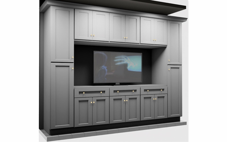 Kabinet King White Shaker EC1-126"x96": Entertainment Center Built-In Cabinetry: RTA Cabinets