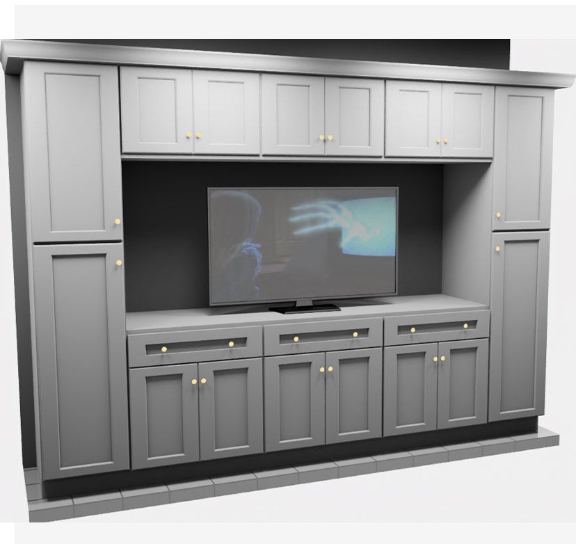 King White Shaker EC1126"x90" Entertainment Center BuiltIn