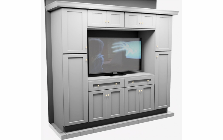 Kabinet King White Shaker EC1-96"x84": Entertainment Center Built-In Cabinetry: RTA Cabinets