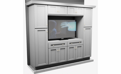 Kabinet King White Shaker EC1-96"x84": Entertainment Center Built-In Cabinetry: RTA Cabinets