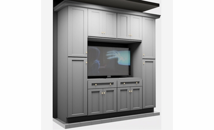 Kabinet King White Shaker EC1-96"x96": Entertainment Center Built-In Cabinetry: RTA Cabinets